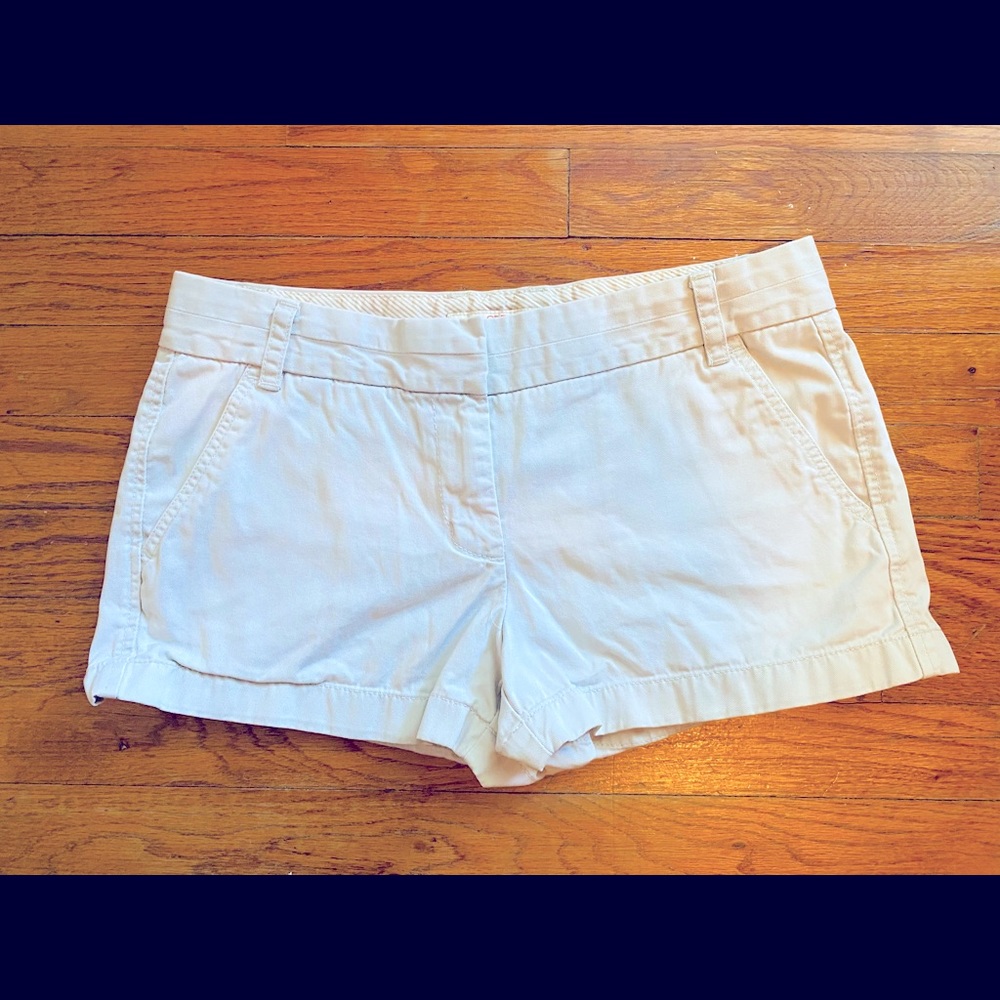 J. Crew white chino broke-in shorts size 8